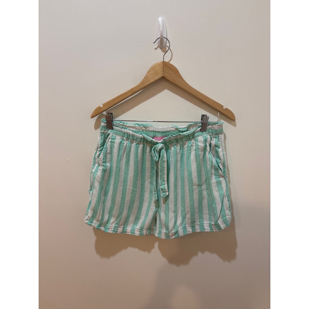 Stoney Clover Lane x Target Mint Green Striped Linen Blend Shorts Womens Medium